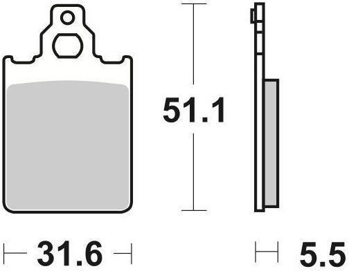 SBS Motorcycle Brake Pads Front Pads for Scooter 50-124CCM SR50 80CITY for Piaggio Hexagon Quartz 50 Skipper 125 Vespa PX 125 Yamaha TT