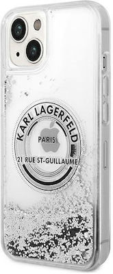 Karl Lagerfeld Liquid Glitter RSG Silicone Back Cover Silver (iPhone 14)