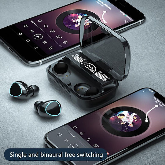 M10 In-ear Bluetooth Handsfree Earphones with Charging Case Black