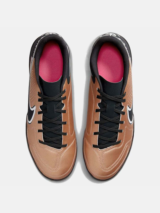 Nike Tiempo Legend 9 Club TF Low Football Shoes with Molded Cleats Metallic Copper / White Off / Noir Black