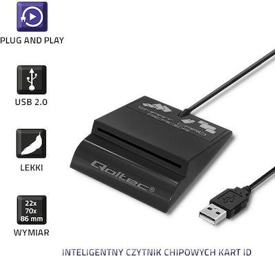 Qoltec Cititor de Carduri USB 3.2 Tip-C pentru SmartCard