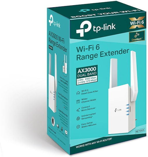 TP-LINK RE705X v1 Удължител на WiFi Двулентов (2.4 и 5GHz) 3000Mbps