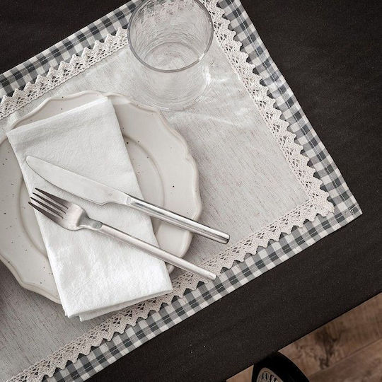 Gofis Home Platzdeckchen Stoff Gray 50x35cm 1Stück
