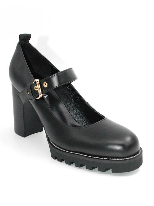 Favela Leather Black Heels Lula 0116001149