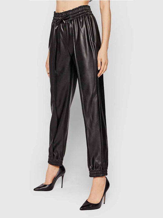 Guess Women's High-waisted Fabric Trousers with Elastic Black