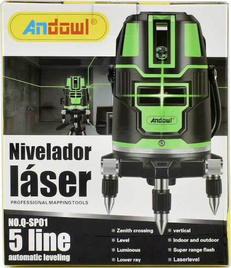Andowl Linear Laser Level Green Beam 5V with Working Range 25m