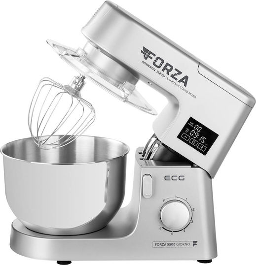 ECG Forza 5500 Giorno Stand Mixer 1500W with Stainless Mixing Bowl 6.5lt