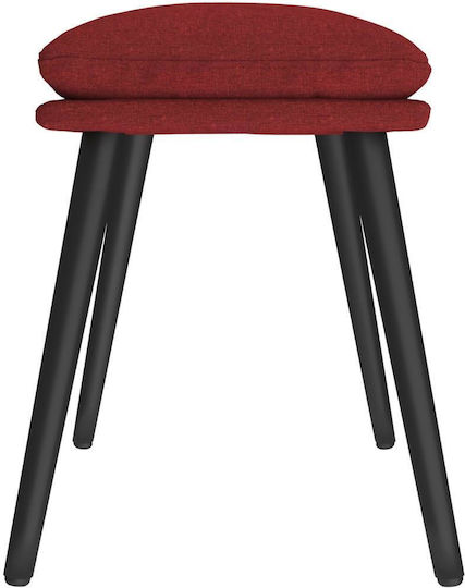 Stool Footstool Upholstered with Fabric Bordeaux 45x29.5x39cm