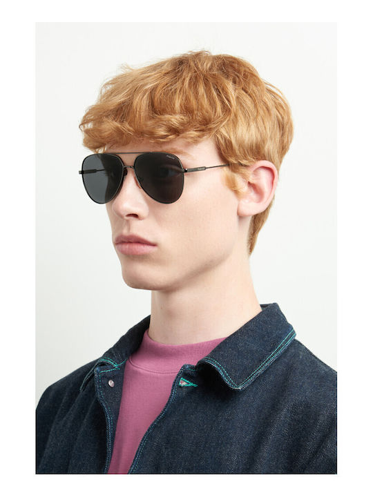 Polaroid Unisex Sunglasses with Gray Metal Frame and Gray Polarized Lens PLD6187/S KJ1M9