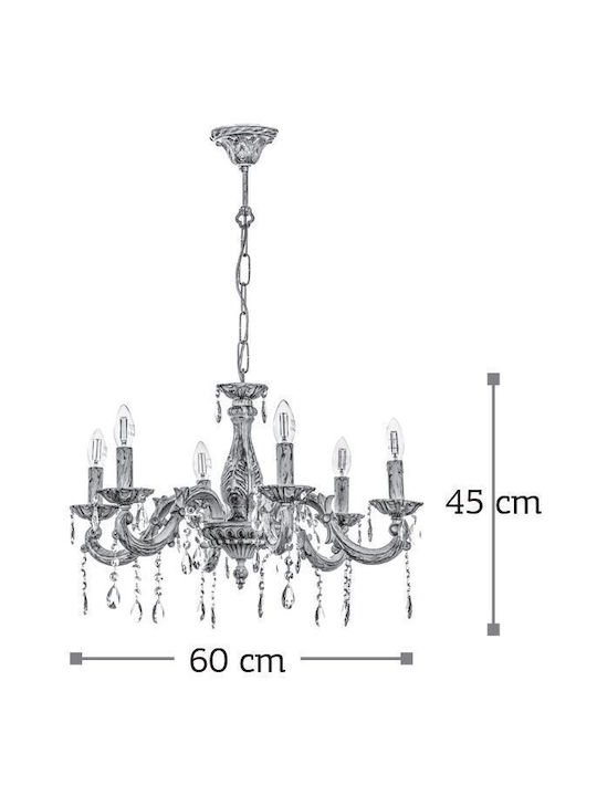 Inlight Candelabru 5xE14 Ø60cm cu Lumânări Bej 5304-5