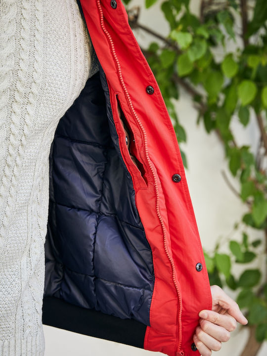 Winter Jacke Parka Rot