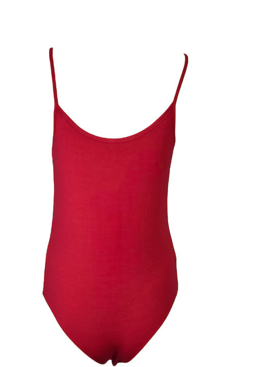 Apple Boxer Lingerie Spaghetti Strap Bodysuit Red