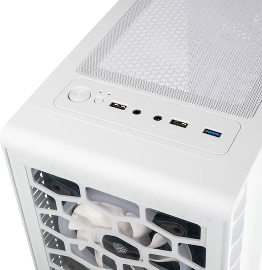 Kolink Observatory Lite Gaming Midi Tower Κουτί Υπολογιστή με Πλαϊνό Παράθυρο και RGB Φωτισμό Λευκό