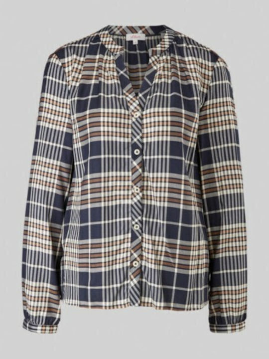 Women's Checked Long Sleeve Shirt Blue