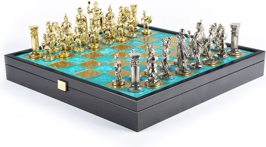Manopoulos Handgefertigt Schach Metallisch E-Gitarren mit Schachfiguren 41x41cm