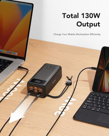 Veger Tank Boost Power Bank 56000mAh 100W με 3 Θύρες USB-A και 2 Θύρες USB-C Power Delivery Μαύρο