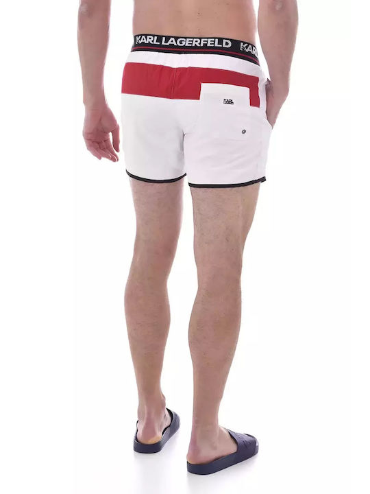 Karl Lagerfeld Men's Swimwear Shorts White Striped