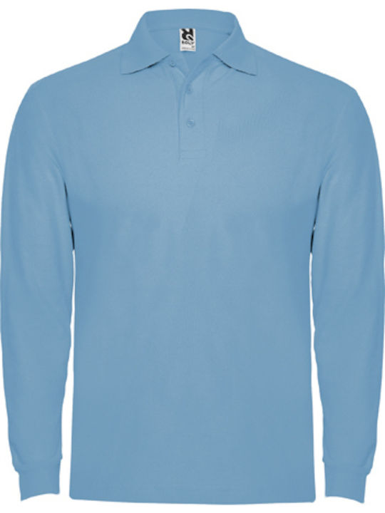 Estrella Polo Long Sleeve Blouse Light Blue