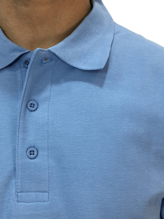 Estrella Polo Long Sleeve Blouse Light Blue