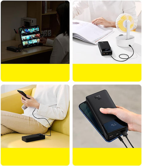 Baseus Bipow Overseas Edition Power Bank 10000mAh 20W with 2 USB-A Ports and USB-C Port White