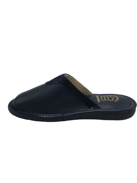 Anatomical Leather Women's Slippers Blue