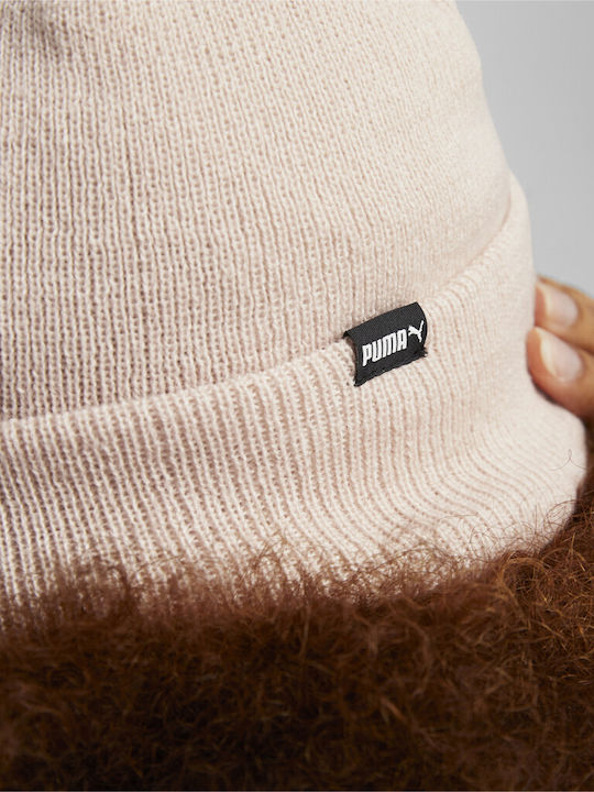 Beanie Feminin Căciulă cu Tricotaj Rib în culoarea Roz