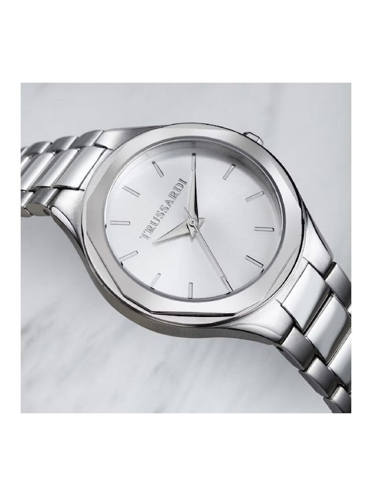 Trussardi T-small Damen Uhr mit Silber Metallarmband
