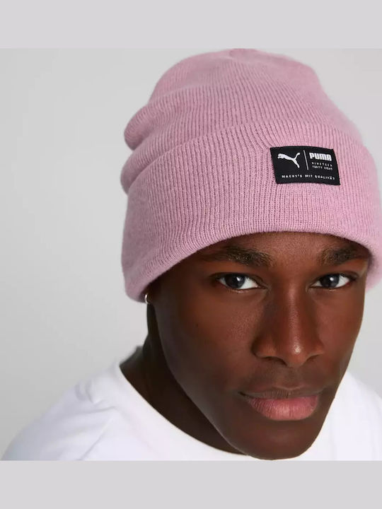 Archive Heather Beanie Unisex Σκούφος με Rib Πλέξη σε Ροζ χρώμα
