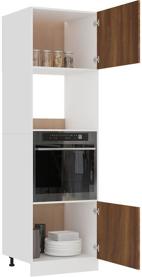 Ντουλάπι Άνω Φούρνου Δαπέδου 60x57x207cm Καφέ Δρυς