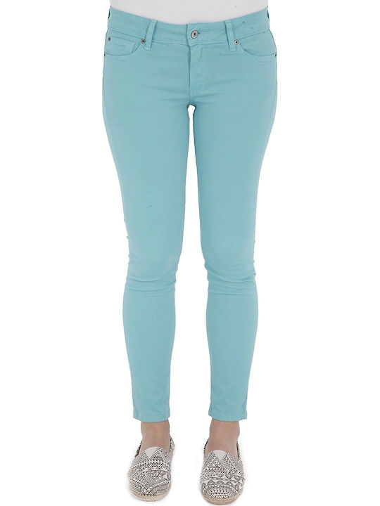 Soho Women's Fabric Trousers Slim Fit Turquoise