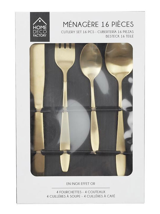 The Home Deco Factory Besteckset Edelstahl Gold 16Stück
