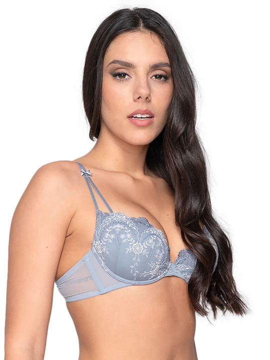 Luna Ruby Push Up Bra Gray