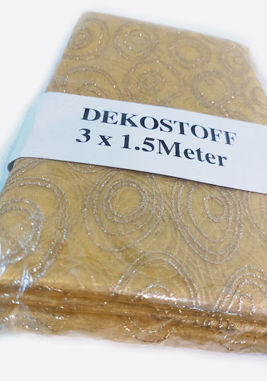 Zaros Χριστουγεννιάτικο Ύφασμα Χρυσό 150x150cm Χρυσό 3x1,5m