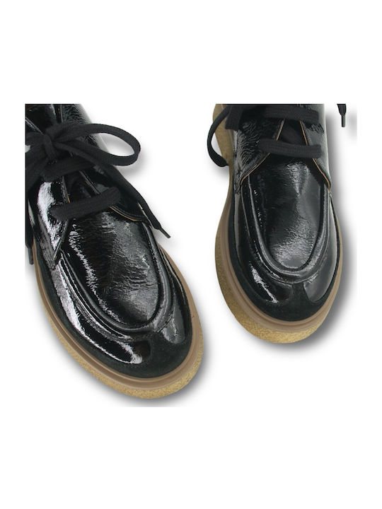 Ghete dama de piele Oxfords Negru