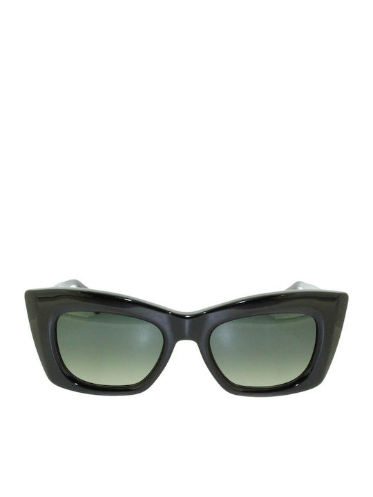 Gigi Barcelona Ophra Women's Sunglasses with Black Plastic Frame and Green Gradient Lens 6734/1
