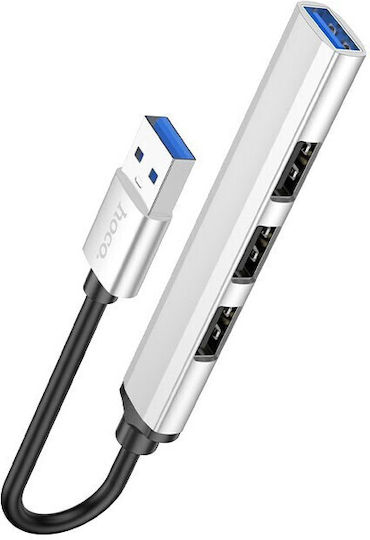 Hoco HB26 3-Port USB 3.0 Hub with USB-A Connection Silver