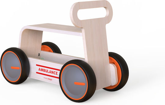 Mamatoyz DriveMe Wood Ambulance Ride On για 10+ μηνών Καφέ