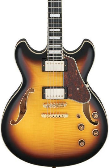 Ibanez AS93FM-AYS Electric Guitar ES with HH Pickup Configuration Antique Yellow Sunburst