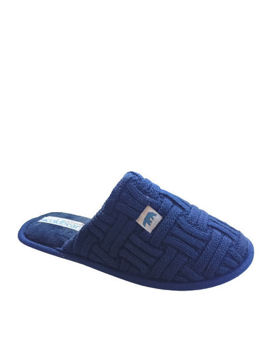 De Fonseca CWOOLUI 61 BLU Men's Winter Open Slippers Knitted Slippers Blue