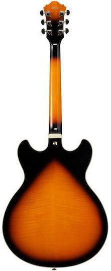 Ibanez AS113-BS Electric Guitar ES with HH Pickup Configuration Brown Sunburst with Case