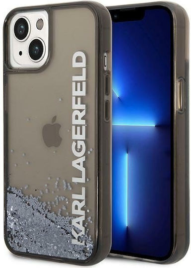 Karl Lagerfeld Liquid Glitter Elong Back Cover Silicone Black (iPhone 14 Plus)