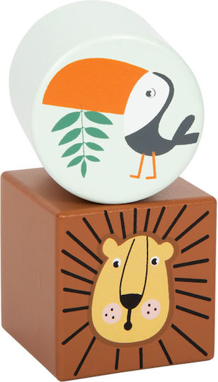 Small Foot Stacking Toy Safari made of Wood with Sounds for 12++ Months