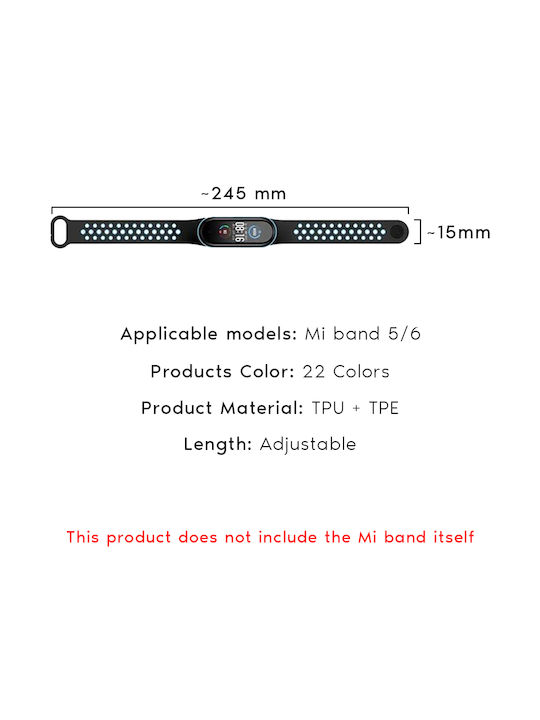 Sonique Sport Strap Silicone with Pin Purple / Blue (Mi Smart Band 5/Mi Smart Band 6)