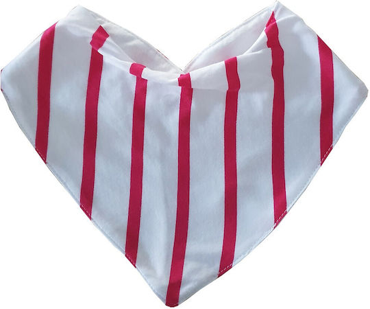 Beboulino Μπαντάνα Υφασμάτινη με Κουμπί Lines Pink/White