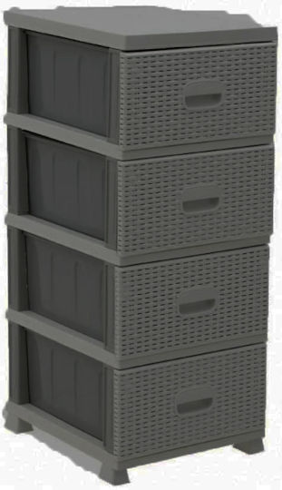 Violet Design Plastic Drawers 4 Tiers Gray Violet Design Plastic Drawers 4 Tiers Gray