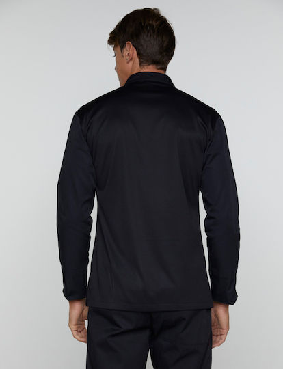 Ayo Coat Chef 100% Microfiber Unisex Black with Long Sleeve