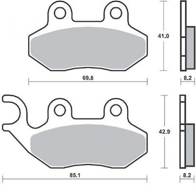 SBS Plăcuțe de frână pentru motociclete Înainte Sym Symphony 125 09'-16' / Fiddle Ii 125 08'-12' / Citycom 300 08'-15' - Plăcuțe de frână pentru motociclete pentru Sym Citycom 300 / Simfonia 125