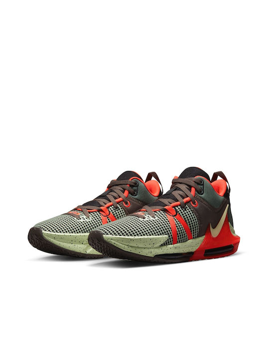 Nike Lebron Witness 7 Χαμηλά Μπασκετικά Παπούτσια Black / Barely Volt / Bright Crimson / Alligator