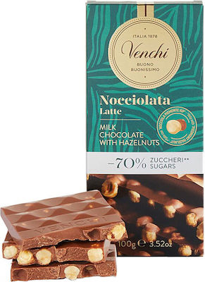 Venchi Nocciolata Latte Chocolate Milk Hazelnut Gluten-Free 100gr 1pcs