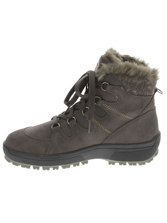 Olang Suede Snow Boots with Laces & Fur Venus 873 Brown